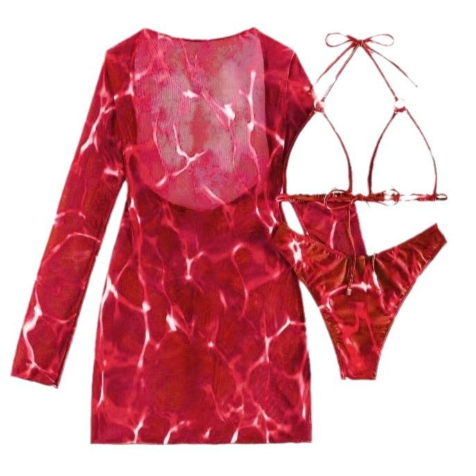Women's Printed Hollow Out Fashionable Bikini Set