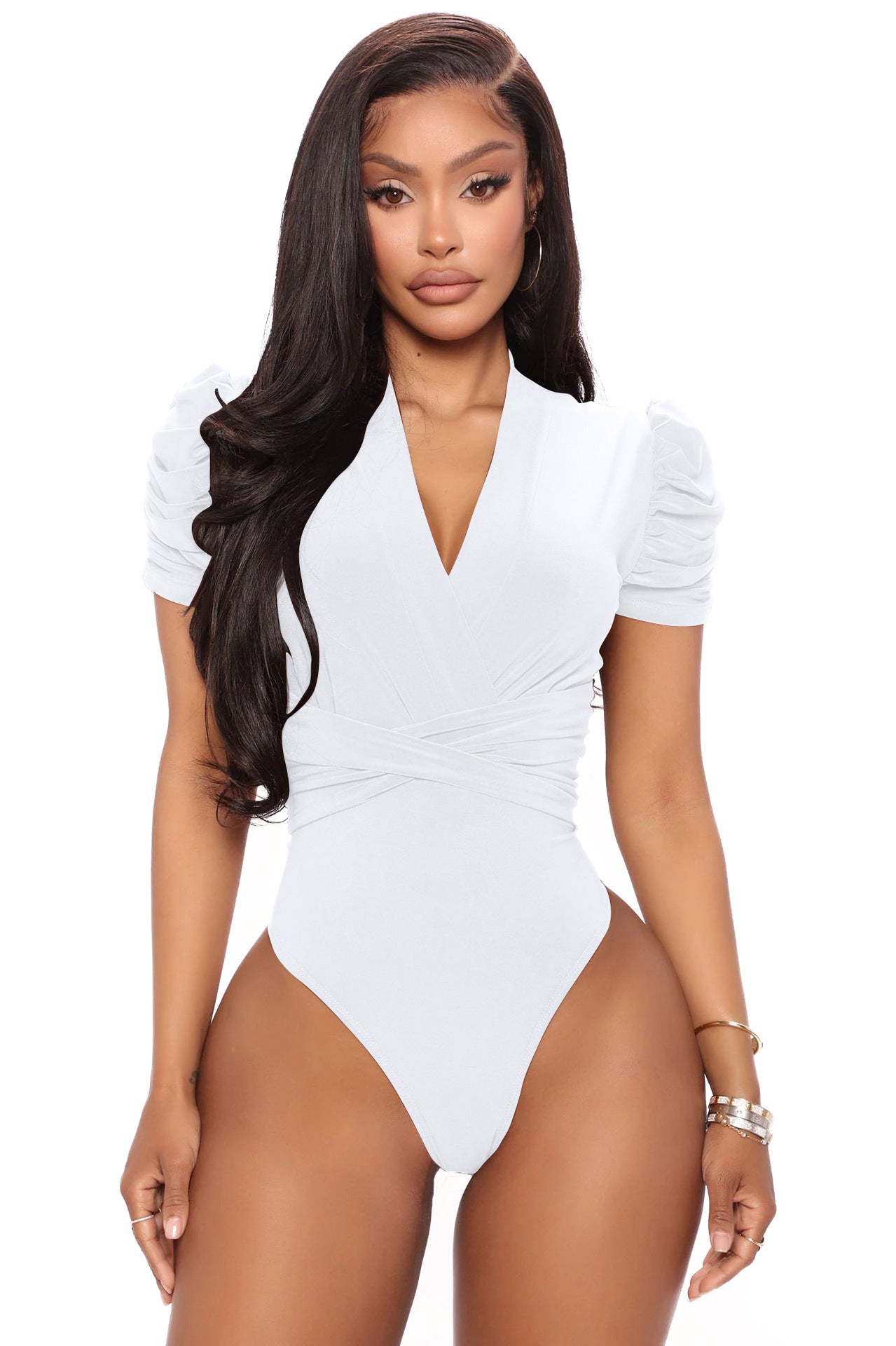 Waist-tight Briefs Top Sleeve Folding Jumpsuit Women's Clothing